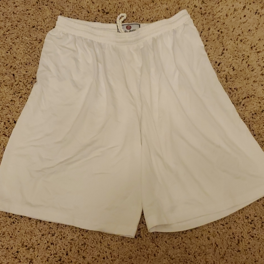 Mens white athletic shorts